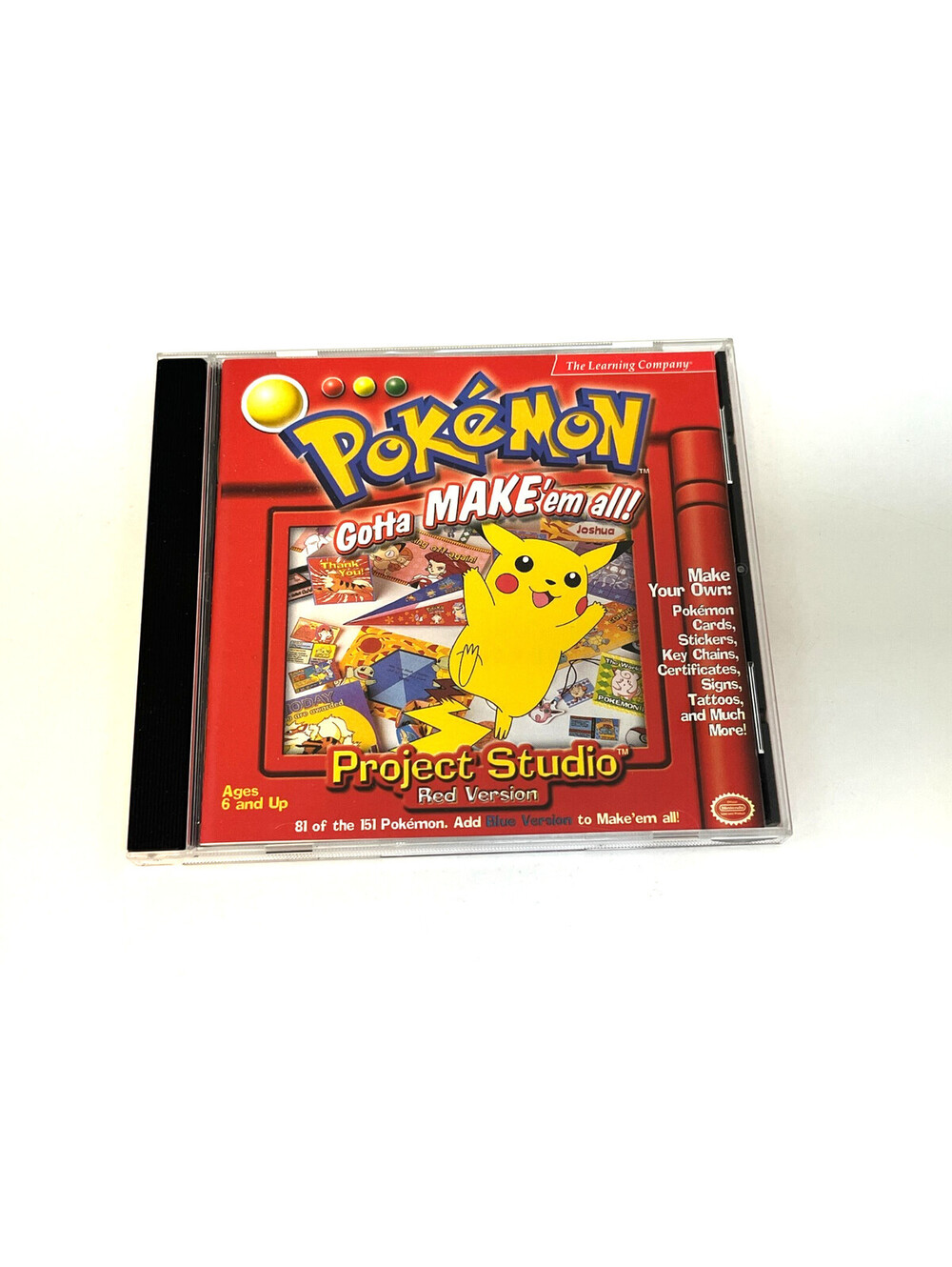 Pokémon Project Studio Red Version CD-ROM Gotta Make 'Em All Vintage 1999